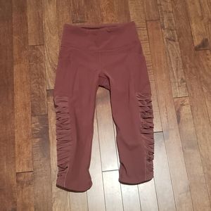 Size 2 Maroon Lululemon Crop leggings